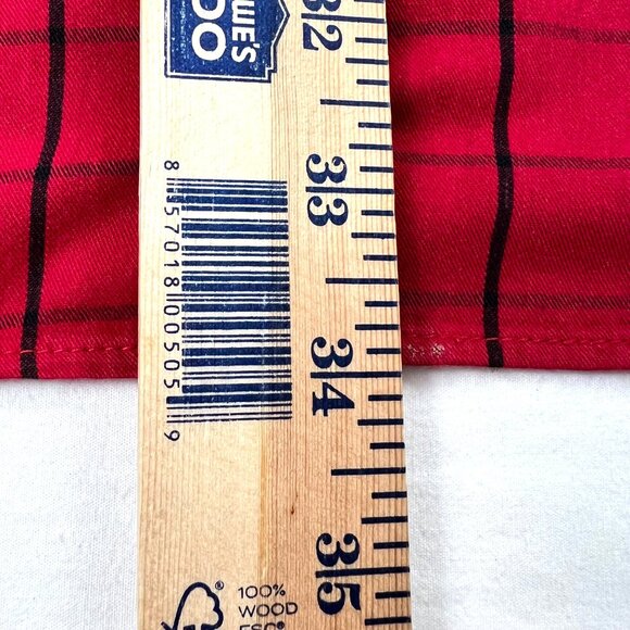 Sean John Mens Shirt 3XB Red Black Plaid & Button Down Shirt Cotton Poly Blend - Picture 9 of 9